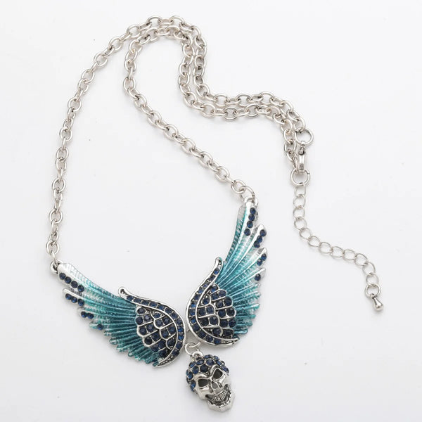 GUARDIAN ANGEL WINGS SKULL NECKLACE FOR WOMEN