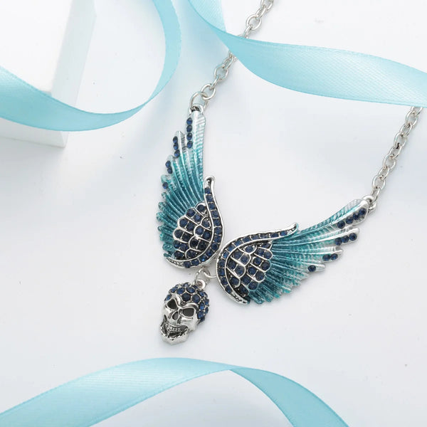 GUARDIAN ANGEL WINGS SKULL NECKLACE FOR WOMEN