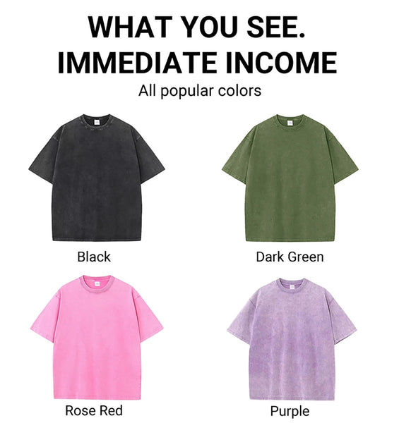 American Washed retro and worn out T-Shirt for men Women Loose Oversized Clothes San Francisco Skeleton Miner Graphic Streetwear