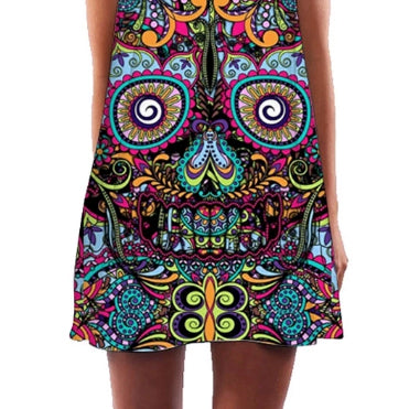 Colorful Skull Boho Dress