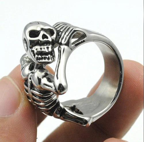 Skeleton Silver Stainless Steel Ring