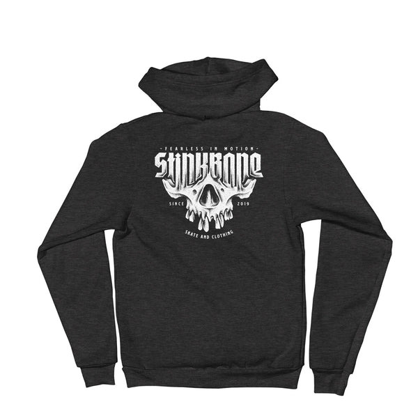 StinkBone Skull Zip up Hoodie sweater