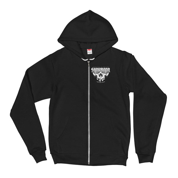 StinkBone Skull Zip up Hoodie sweater