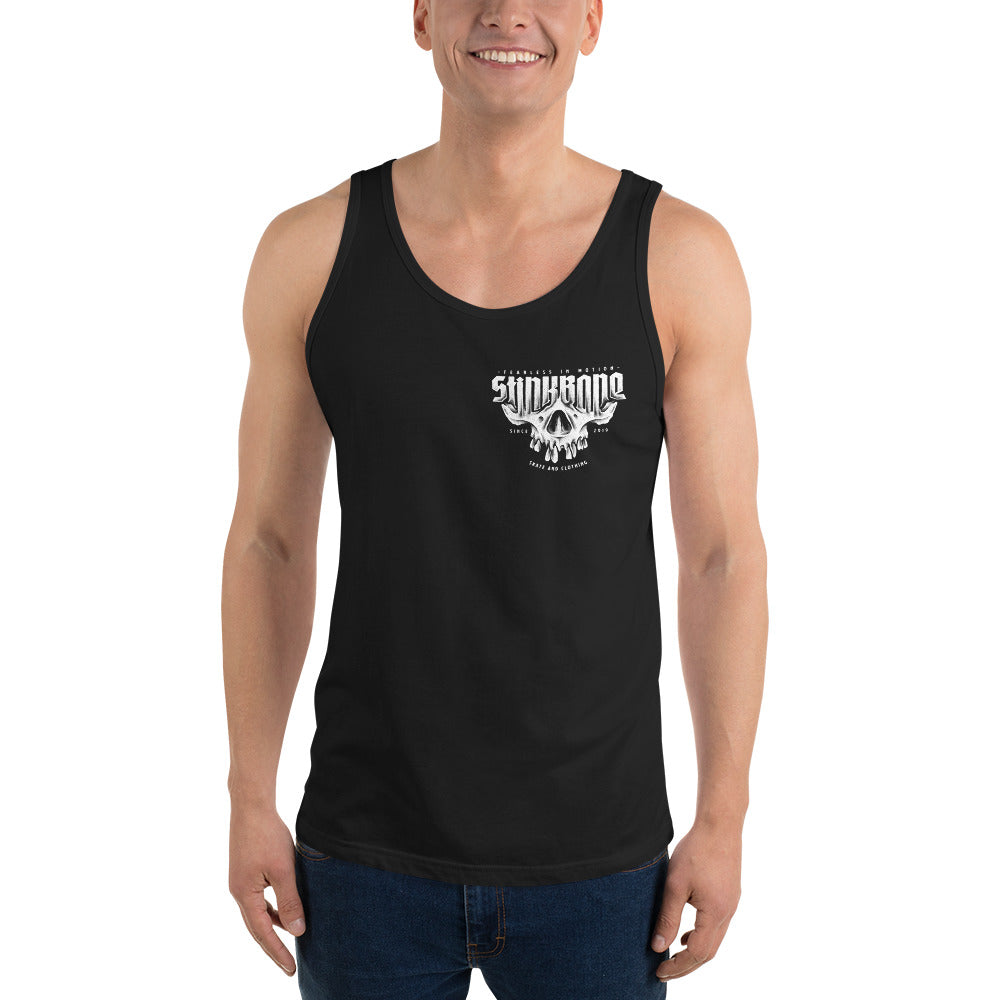 StinkBone Skull Tank Top+Black Front