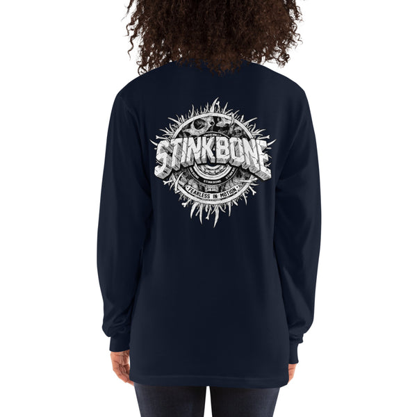 StinkBone Wheel Long Sleeve Shirt+Navy+Back