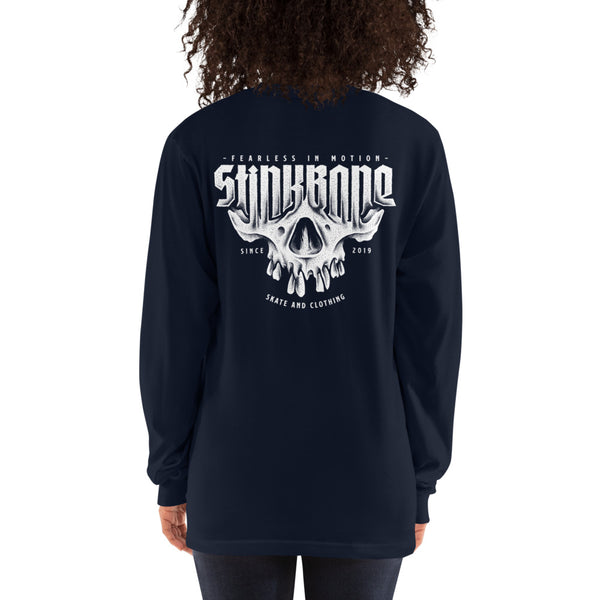 StinkBone Skull Long sleeve Shirt+Navy