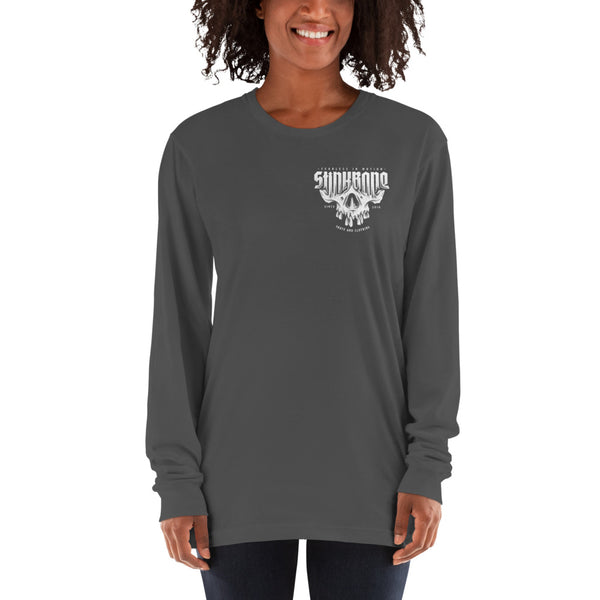 StinkBone Skull Long sleeve Shirt+Grey