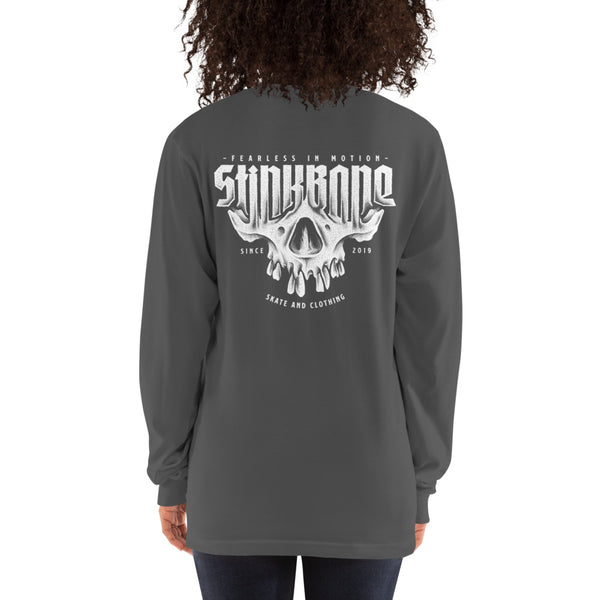 StinkBone Skull Long sleeve Shirt+Grey