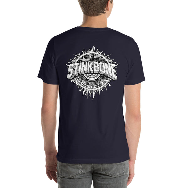 StinkBone Skate Wheel Skull Short-Sleeve Mens T-Shirt