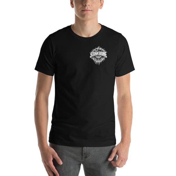 StinkBone Skate Wheel Skull Short-Sleeve Mens T-Shirt