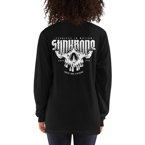 StinkBone Skull Long sleeve Shirt+Black