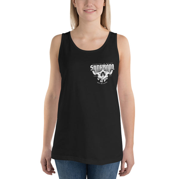 StinkBone Skull Tank Top+Black Front