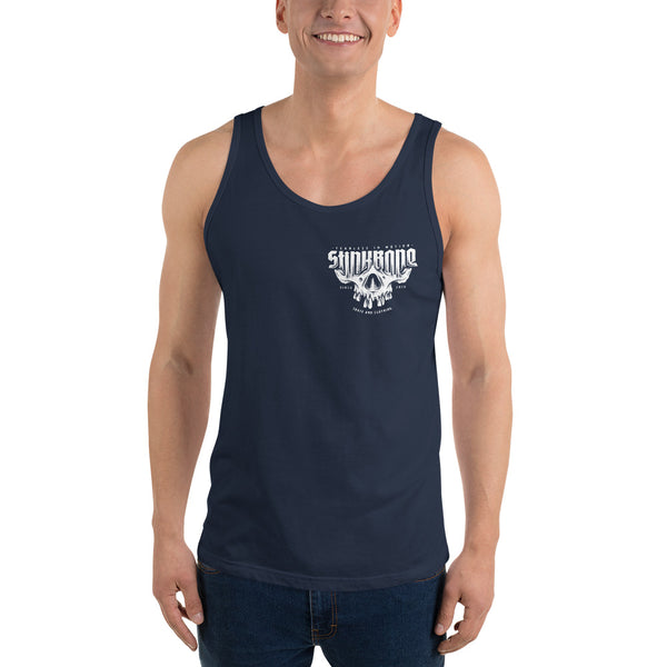 StinkBone Skull Tank Top+Navy Front