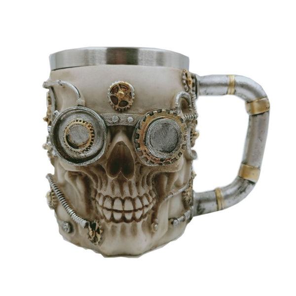 Viking Steampunk Skull Mug