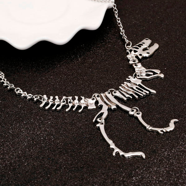 Dinosaur Skeleton Tyrannosaurus T-Rex Charm Pendant Necklace