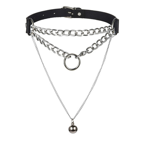 Chain Accent Choker Collar in Many Colors