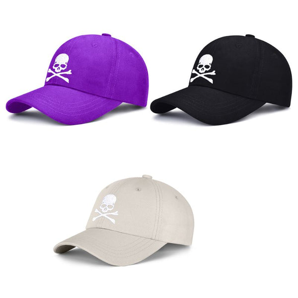 Skull & Crossbones Embroidery Adjustable Buckle back Hat