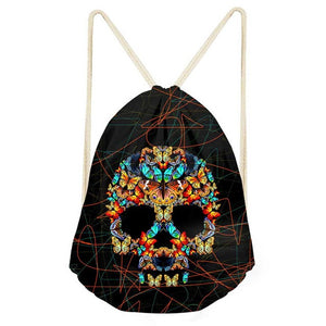 Skull Design Bag w/Drawstring