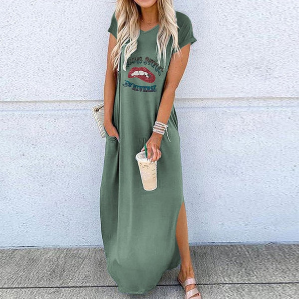 2020 Punk Style Loose Summer Boho Sleeveless Long Dress