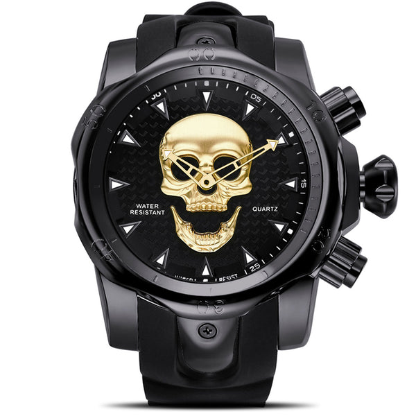 Men's Skull Quartz Watch Waterproof