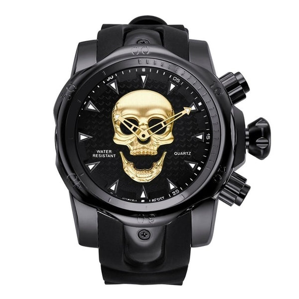 Men's Skull Quartz Watch Waterproof