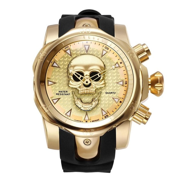 Men's Skull Quartz Watch Waterproof