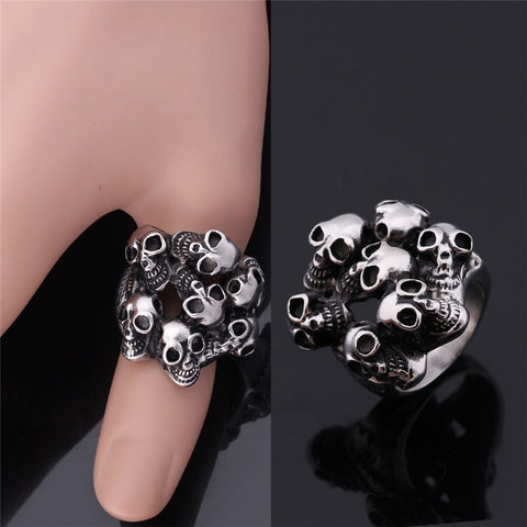 Multi Skull Stainless Steel Men's Ring