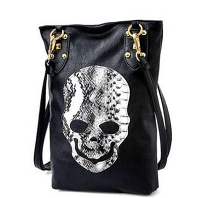 Ladies Luxury Vegan Leather Skull Handbag