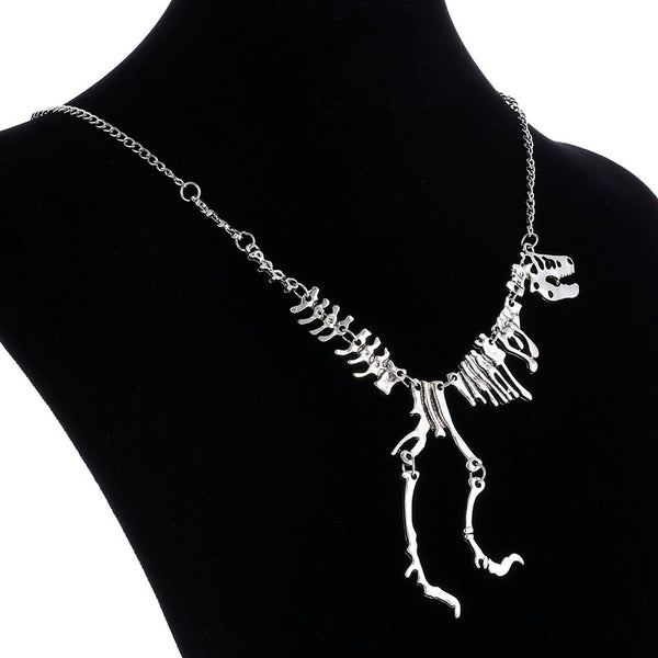 Dinosaur Skeleton Tyrannosaurus T-Rex Charm Pendant Necklace