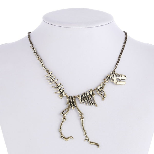 Dinosaur Skeleton Tyrannosaurus T-Rex Charm Pendant Necklace