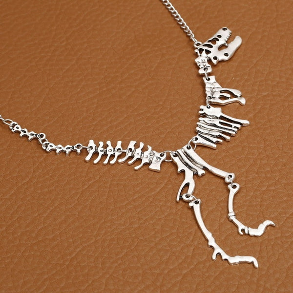 Dinosaur Skeleton Tyrannosaurus T-Rex Charm Pendant Necklace