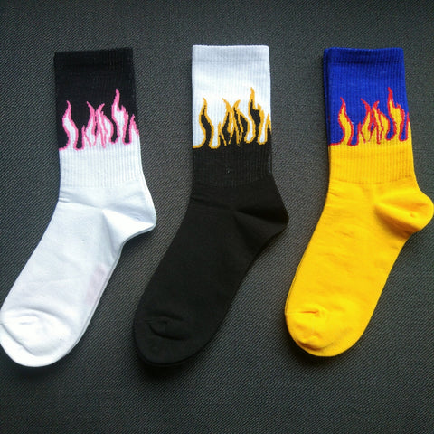 Hot Flaming Hip Hop Skateboard Socks