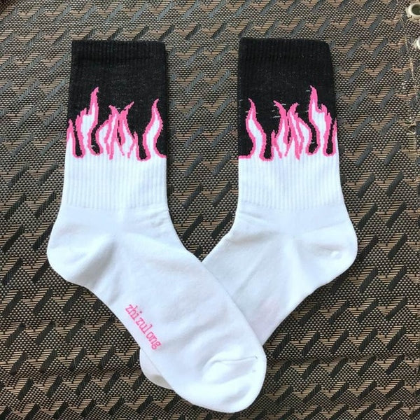 Hot Flaming Hip Hop Skateboard Socks