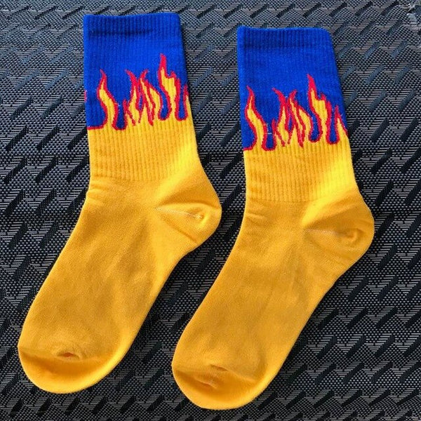 Hot Flaming Hip Hop Skateboard Socks