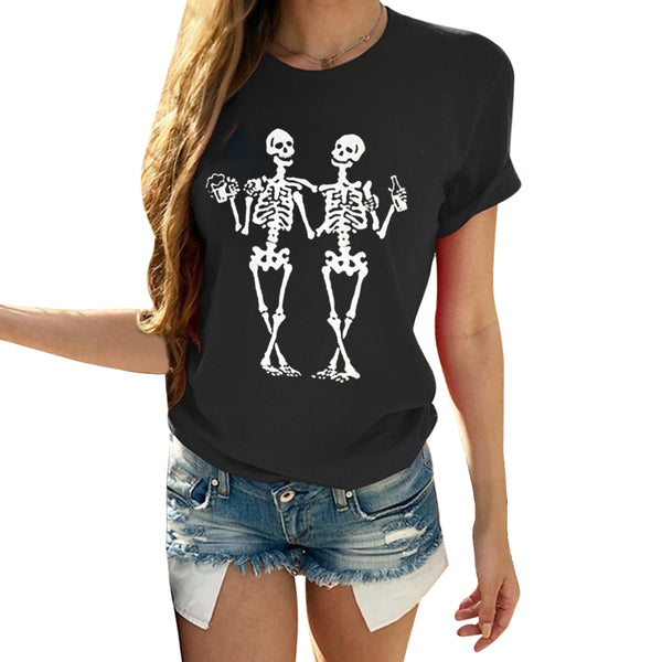 Womens Skull Sisters beer drinking T Shirts