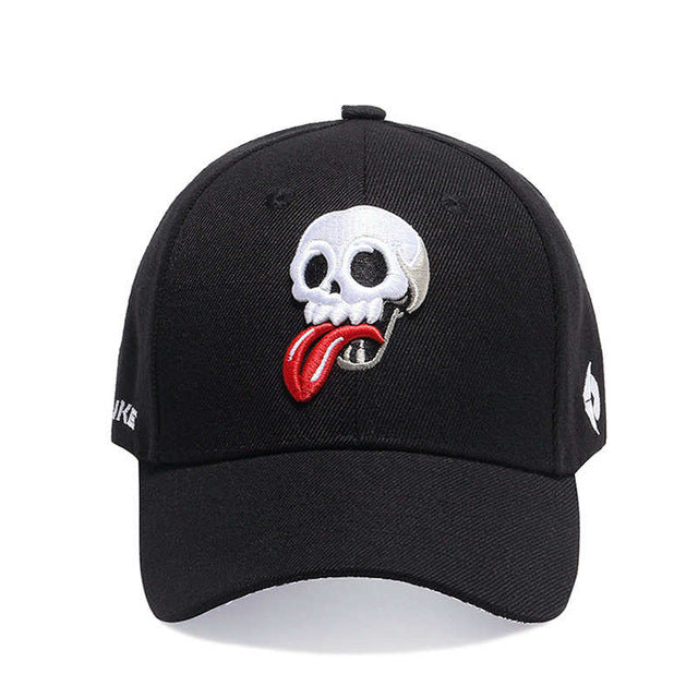 Skull Hat Snapback Cap Embroidery tongue Adjustable